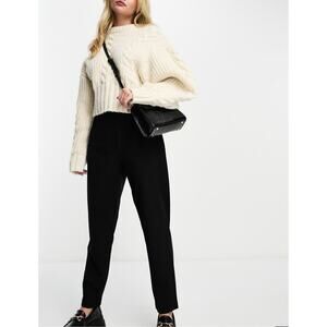 ASOS Black Tailored High Waist Seam Detail Tapered Leg Pant